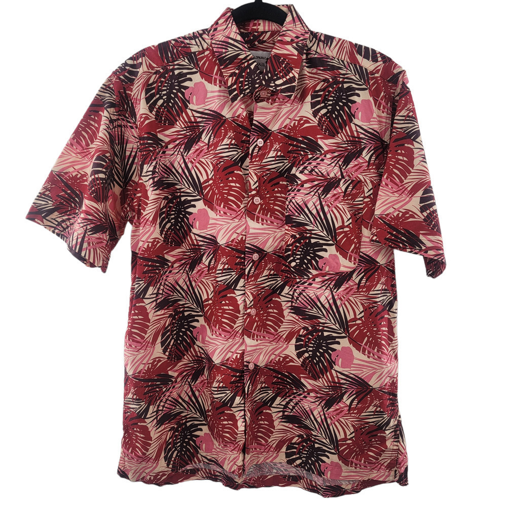 L' homme de tahiti Men's Casual Button Front Shirt Hawaiian Tropical
